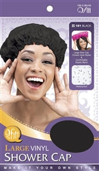 Large Vinyl Shower Cap – Black